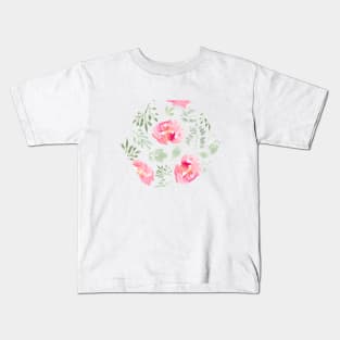 Watercolor Peonies | Pink | Pattern Kids T-Shirt